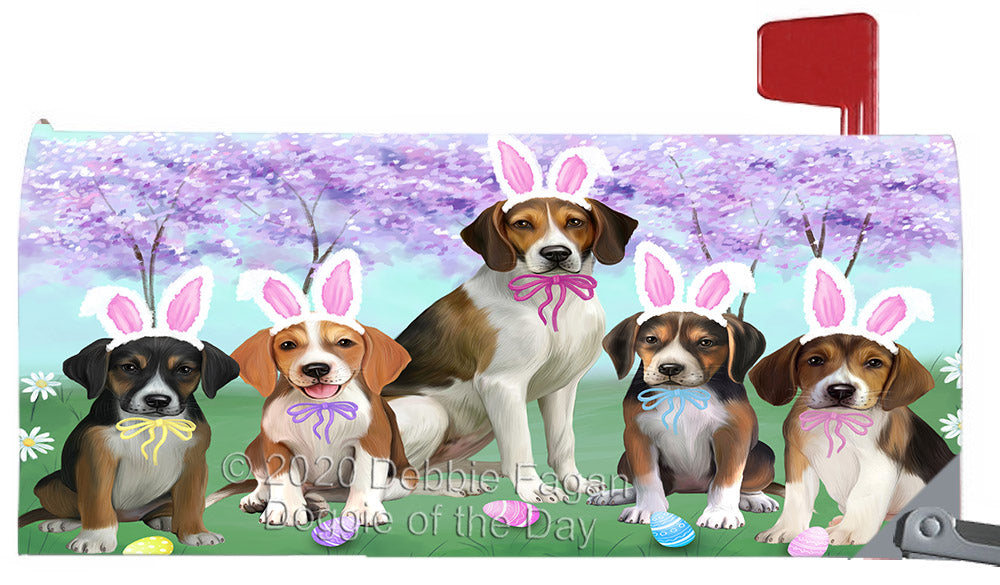 Easter Holiday American English Foxhound Dogs Magnetic Mailbox Cover Both Sides Pet Theme Printed Decorative Letter Box Wrap Case Postbox Thick Magnetic Vinyl Material