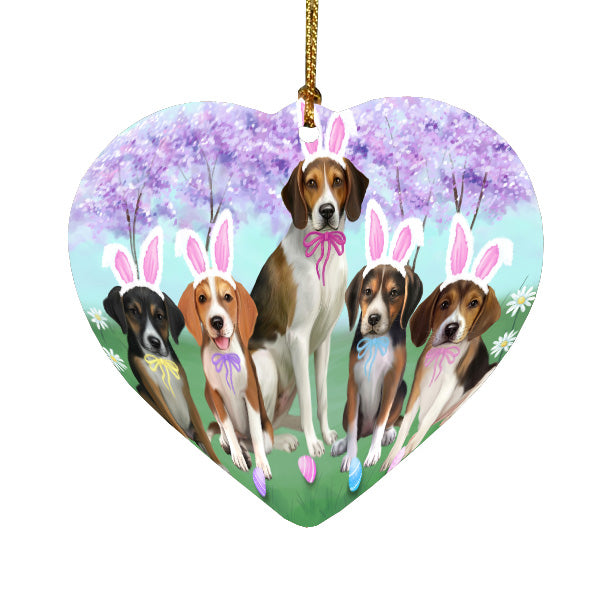 Easter Holiday American English Foxhound Dogs Heart Christmas Ornament HPORA59324