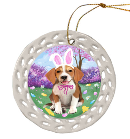 Easter holiday American English Foxhound Dog Doily Ornament DPOR58969