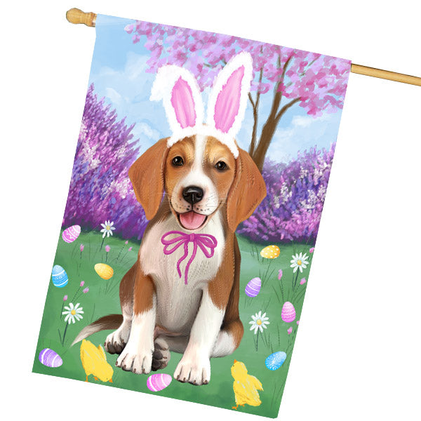 Easter holiday American English Foxhound Dog House Flag Outdoor Decorative Double Sided Pet Portrait Weather Resistant Premium Quality Animal Printed Home Decorative Flags 100% Polyester FLG69471