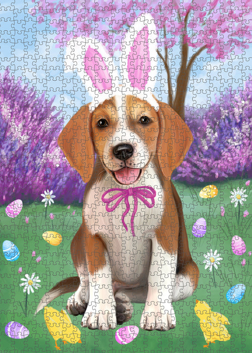 Easter holiday American English Foxhound Dog Portrait Jigsaw Puzzle for Adults Animal Interlocking Puzzle Game Unique Gift for Dog Lover's with Metal Tin Box PZL794