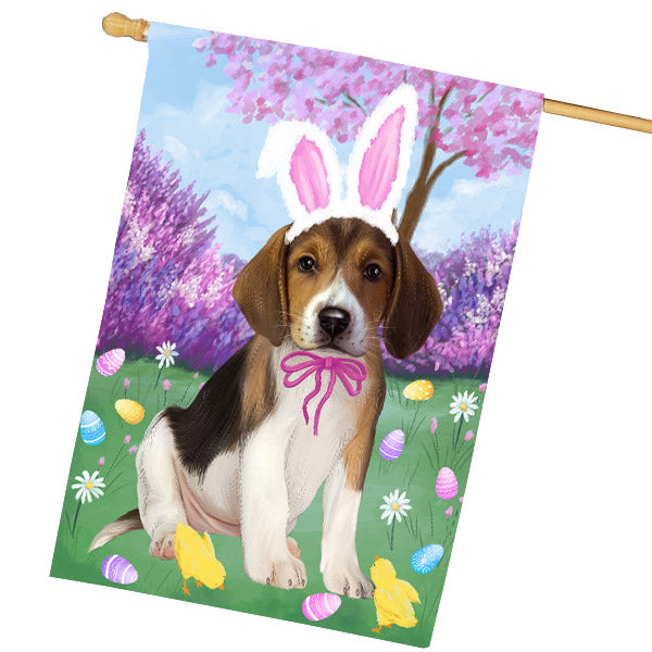 Easter holiday American English Foxhound Dog House Flag Outdoor Decorative Double Sided Pet Portrait Weather Resistant Premium Quality Animal Printed Home Decorative Flags 100% Polyester FLG69472