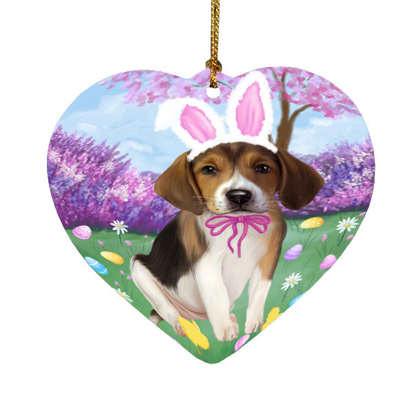 Easter holiday American English Foxhound Dog Heart Christmas Ornament HPORA59334