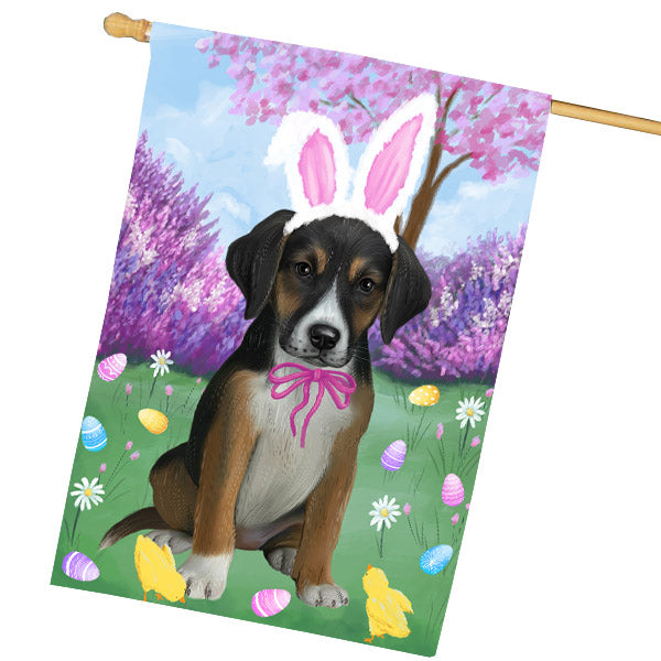 Easter holiday American English Foxhound Dog House Flag Outdoor Decorative Double Sided Pet Portrait Weather Resistant Premium Quality Animal Printed Home Decorative Flags 100% Polyester FLG69473