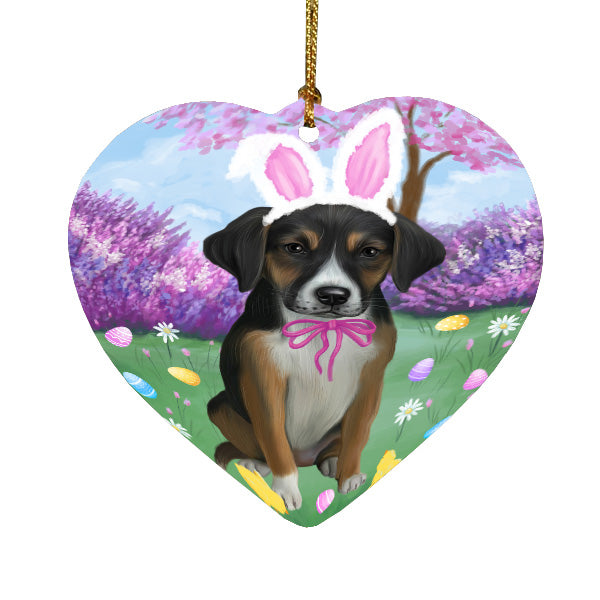 Easter holiday American English Foxhound Dog Heart Christmas Ornament HPORA59335