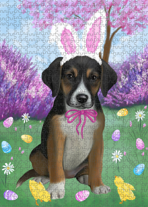 Easter holiday American English Foxhound Dog Portrait Jigsaw Puzzle for Adults Animal Interlocking Puzzle Game Unique Gift for Dog Lover's with Metal Tin Box PZL796