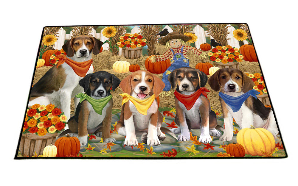 Fall Festive Gathering American English Foxhound Dogs Floormat FLMS55903