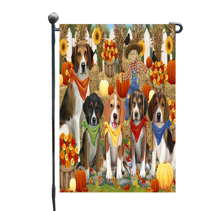 Fall Festive Gathering American English Foxhound Dogs Garden Flags Outdoor Decor for Homes and Gardens Double Sided Garden Yard Spring Decorative Vertical Home Flags Garden Porch Lawn Flag for Decorations