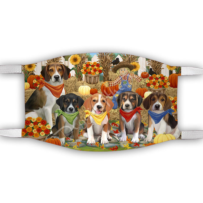 Fall Festive Harvest Time Gathering  American English Foxhound Dogs Face Mask FM48497