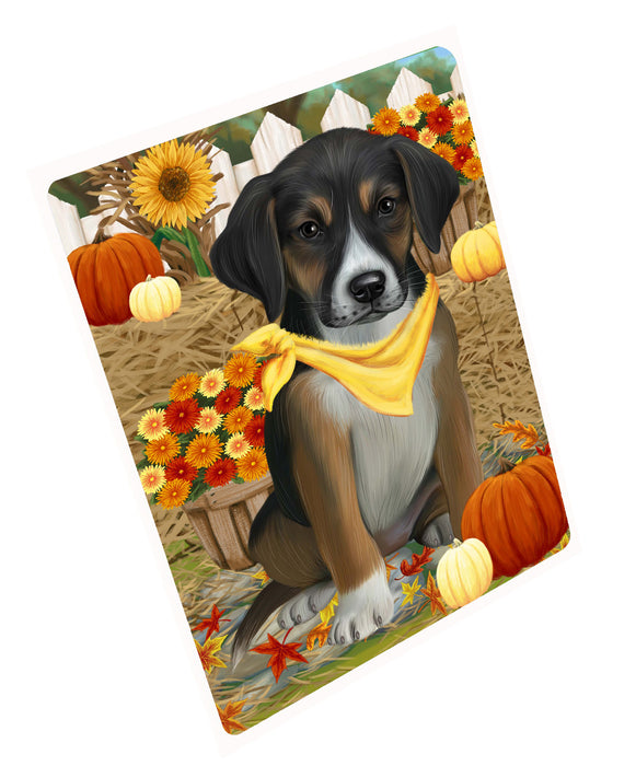 Fall Pumpkin Autumn Greeting American English Foxhound Dog Cutting Board - For Kitchen - Scratch & Stain Resistant - Designed To Stay In Place - Easy To Clean By Hand - Perfect for Chopping Meats, Vegetables, CA83430