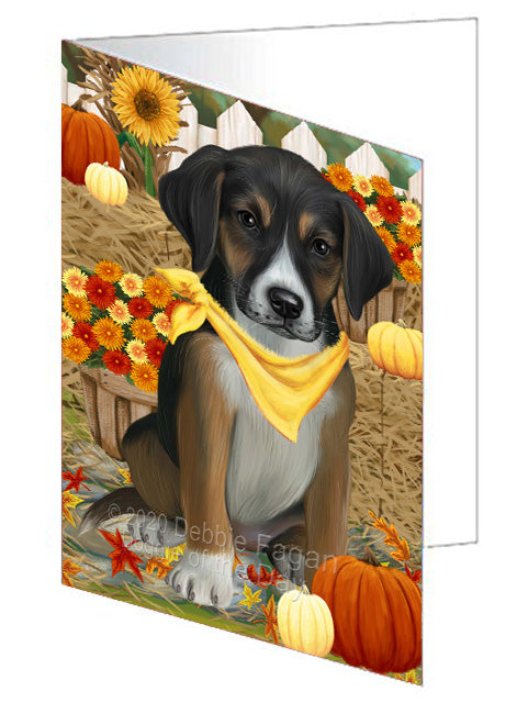 Fall Pumpkin Autumn Greeting American English Foxhound Dog Handmade Artwork Assorted Pets Greeting Cards and Note Cards with Envelopes for All Occasions and Holiday Seasons