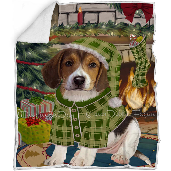 The Stocking was Hung  American English Foxhound Dog Blanket BLNKT142271