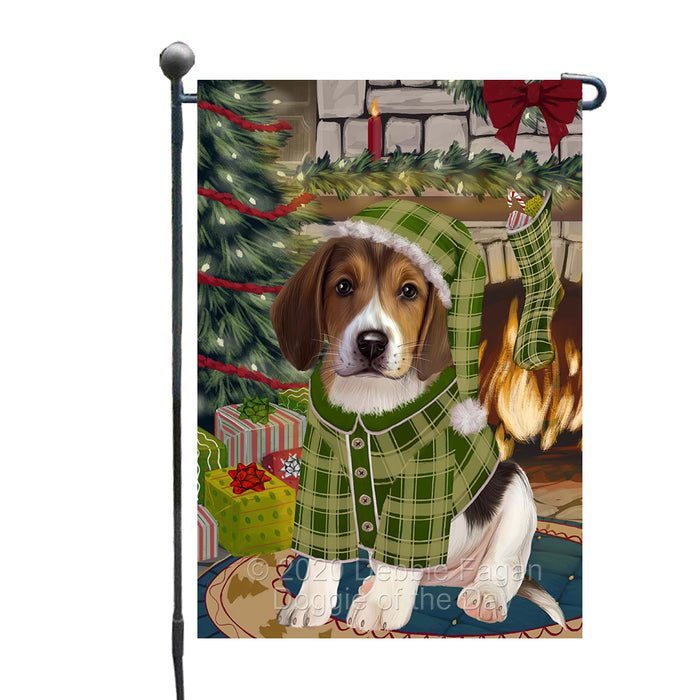 The Christmas Stocking was Hung American English Foxhound Dog Garden Flags Outdoor Decor for Homes and Gardens Double Sided Garden Yard Spring Decorative Vertical Home Flags Garden Porch Lawn Flag for Decorations GFLG68437