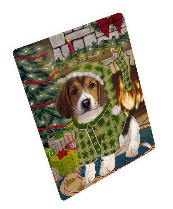 The Christmas Stocking was Hung American English Foxhound Dog Cutting Board - For Kitchen - Scratch & Stain Resistant - Designed To Stay In Place - Easy To Clean By Hand - Perfect for Chopping Meats, Vegetables, CA83844