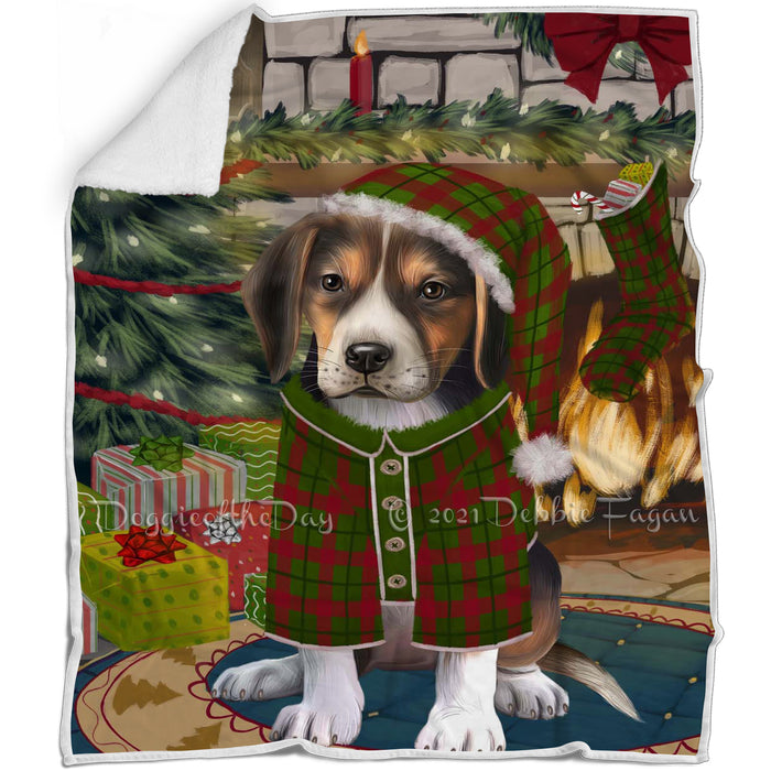 The Stocking was Hung American English Foxhound Dog Blanket BLNKT142272