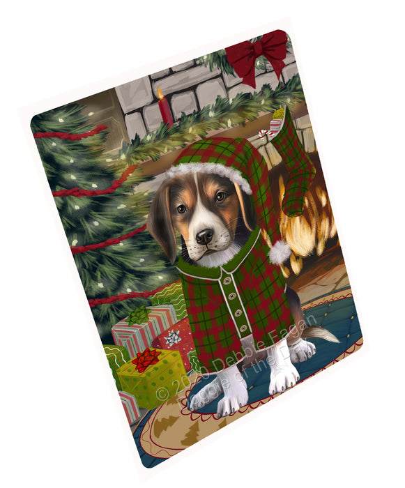 The Christmas Stocking was Hung American English Foxhound Dog Cutting Board - For Kitchen - Scratch & Stain Resistant - Designed To Stay In Place - Easy To Clean By Hand - Perfect for Chopping Meats, Vegetables, CA83846
