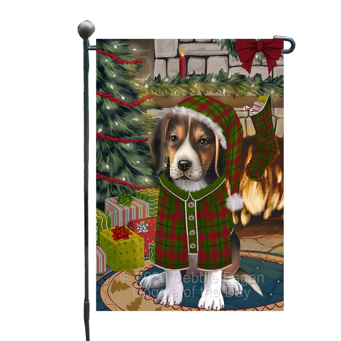 The Christmas Stocking was Hung American English Foxhound Dog Garden Flags Outdoor Decor for Homes and Gardens Double Sided Garden Yard Spring Decorative Vertical Home Flags Garden Porch Lawn Flag for Decorations GFLG68438