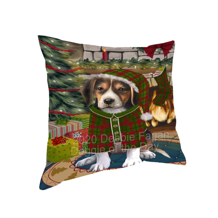 The Christmas Stocking was Hung American English Foxhound Dog Pillow with Top Quality High-Resolution Images - Ultra Soft Pet Pillows for Sleeping - Reversible & Comfort - Ideal Gift for Dog Lover - Cushion for Sofa Couch Bed - 100% Polyester, PILA93664