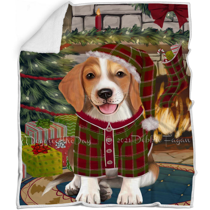 The Stocking was Hung American English Foxhound Dog Blanket BLNKT142273