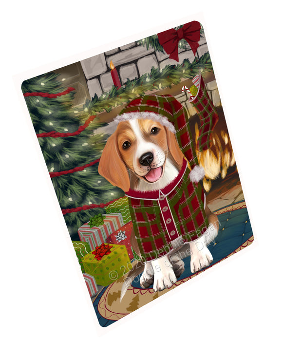 The Christmas Stocking was Hung American English Foxhound Dog Cutting Board - For Kitchen - Scratch & Stain Resistant - Designed To Stay In Place - Easy To Clean By Hand - Perfect for Chopping Meats, Vegetables, CA83848