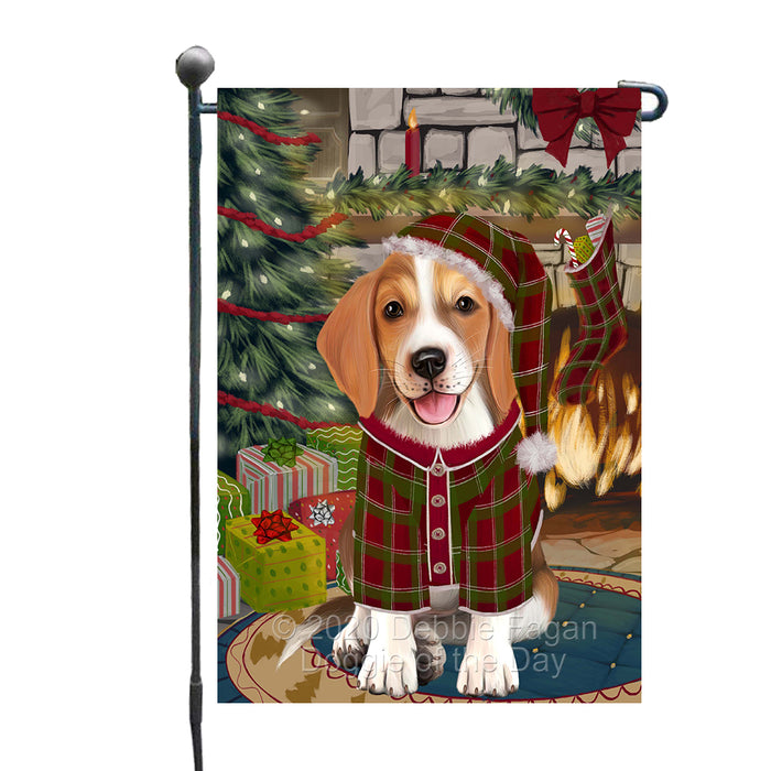 The Christmas Stocking was Hung American English Foxhound Dog Garden Flags Outdoor Decor for Homes and Gardens Double Sided Garden Yard Spring Decorative Vertical Home Flags Garden Porch Lawn Flag for Decorations GFLG68439