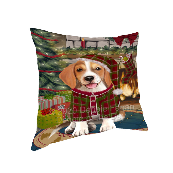 The Christmas Stocking was Hung American English Foxhound Dog Pillow with Top Quality High-Resolution Images - Ultra Soft Pet Pillows for Sleeping - Reversible & Comfort - Ideal Gift for Dog Lover - Cushion for Sofa Couch Bed - 100% Polyester, PILA93667