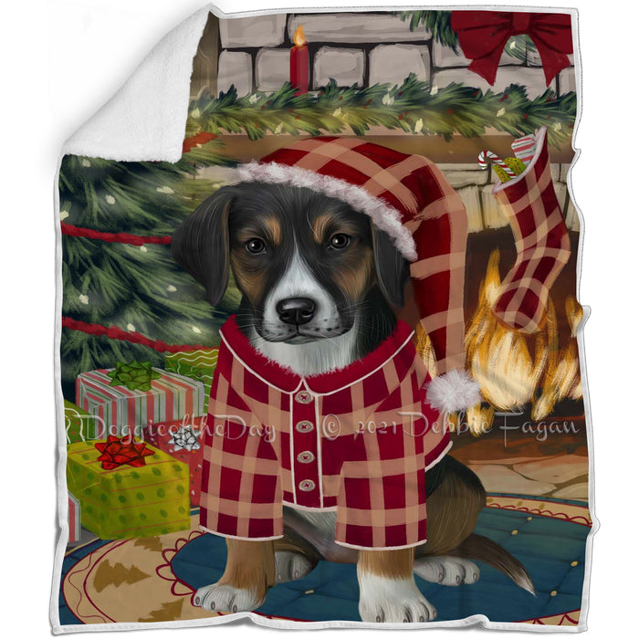 The Stocking was Hung American English Foxhound Dog Blanket BLNKT142274