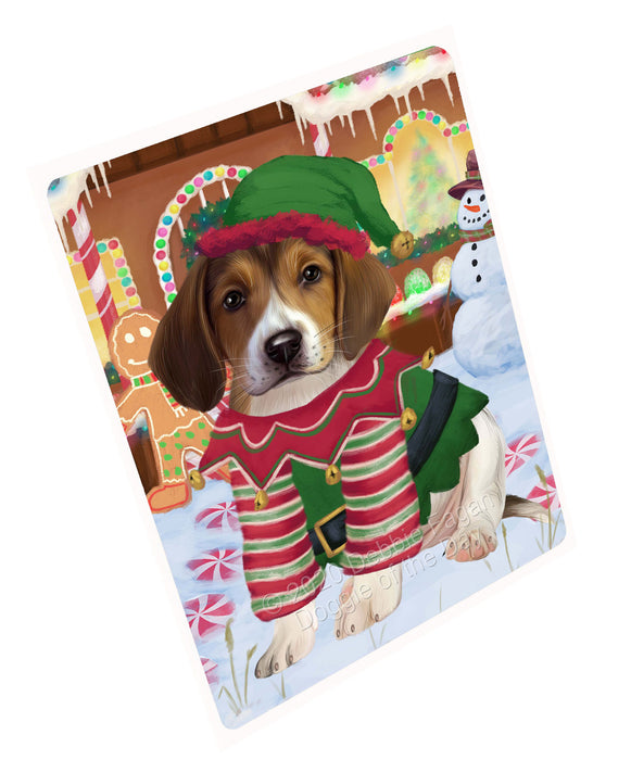 Christmas Gingerbread Elf American English Foxhound Dog Cutting Board - For Kitchen - Scratch & Stain Resistant - Designed To Stay In Place - Easy To Clean By Hand - Perfect for Chopping Meats, Vegetables