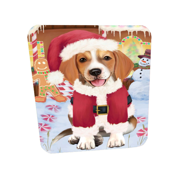 Christmas Gingerbread Candyfest American English Foxhound Dog Coasters Set of 4 CSTA58329