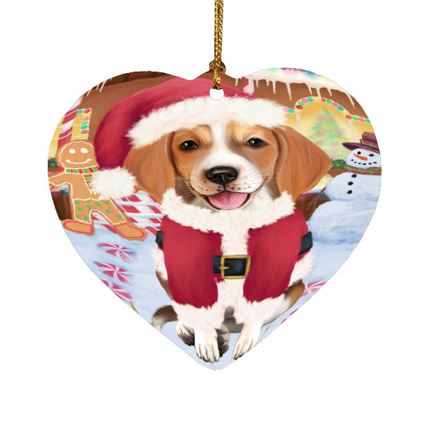 Christmas Gingerbread Candyfest American English Foxhound Dog Heart Christmas Ornament HPORA59090
