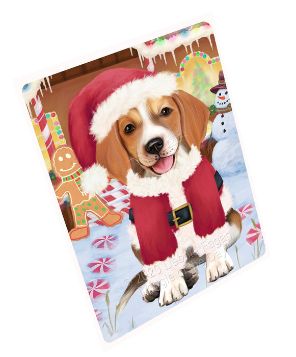 Christmas Gingerbread Candyfest American English Foxhound Dog Cutting Board - For Kitchen - Scratch & Stain Resistant - Designed To Stay In Place - Easy To Clean By Hand - Perfect for Chopping Meats, Vegetables