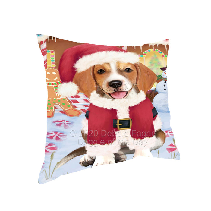Christmas Gingerbread Candyfest American English Foxhound Dog Pillow with Top Quality High-Resolution Images - Ultra Soft Pet Pillows for Sleeping - Reversible & Comfort - Ideal Gift for Dog Lover - Cushion for Sofa Couch Bed - 100% Polyester