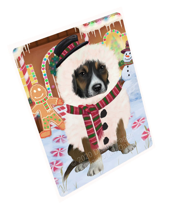 Christmas Gingerbread Snowman American English Foxhound Dog Cutting Board - For Kitchen - Scratch & Stain Resistant - Designed To Stay In Place - Easy To Clean By Hand - Perfect for Chopping Meats, Vegetables