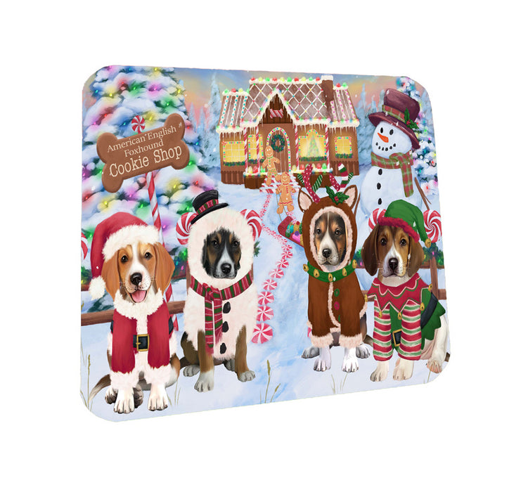 Christmas Gingerbread Cookie Shop American English Foxhound Dogs Coasters Set of 4 CSTA58182