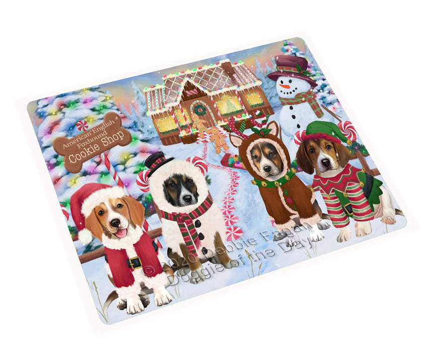 Christmas Gingerbread Cookie Shop American English Foxhound Dogs Refrigerator/Dishwasher Magnet - Kitchen Decor Magnet - Pets Portrait Unique Magnet - Ultra-Sticky Premium Quality Magnet