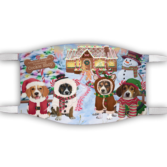 Holiday Gingerbread Cookie American English Foxhound Dogs Shop Face Mask FM48856