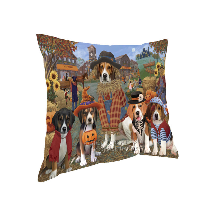 Halloween 'Round Town American English Foxhound Dogs Pillow with Top Quality High-Resolution Images - Ultra Soft Pet Pillows for Sleeping - Reversible & Comfort - Ideal Gift for Dog Lover - Cushion for Sofa Couch Bed - 100% Polyester