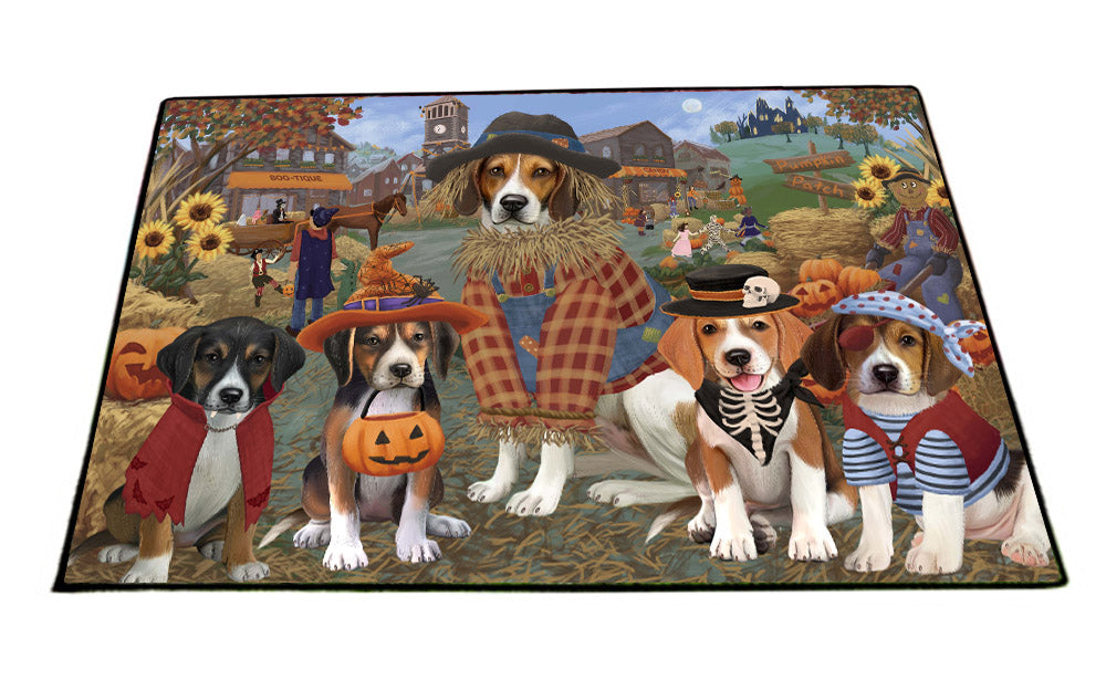Halloween 'Round Town American English Foxhound Dogs Floormat FLMS55615
