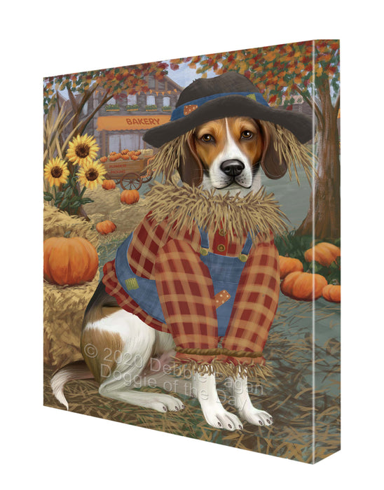 Halloween 'Round Town American English Foxhound Dog Canvas Wall Art - Premium Quality Ready to Hang Room Decor Wall Art Canvas - Unique Animal Printed Digital Painting for Decoration CVS188