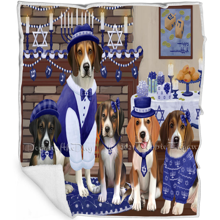 Happy Hanukkah American English Foxhound Dogs Blanket BLNKT143994