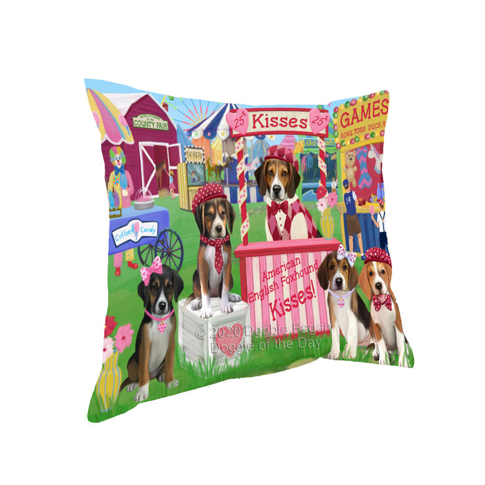 Carnival Kissing Booth American English Foxhound Dogs Pillow with Top Quality High-Resolution Images - Ultra Soft Pet Pillows for Sleeping - Reversible & Comfort - Ideal Gift for Dog Lover - Cushion for Sofa Couch Bed - 100% Polyester