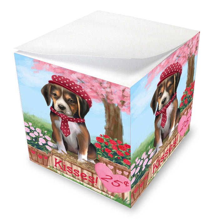 Rosie 25 Cent Kisses American English Foxhound Dog Note Cube NOC-DOTD-A57302
