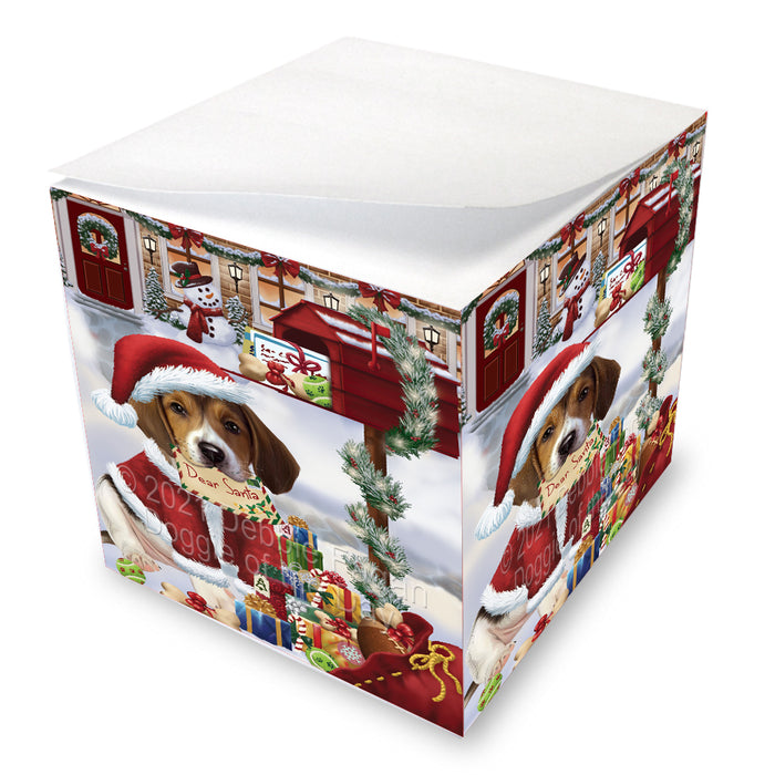 Christmas Dear Santa Mailbox American English Foxhound Dog Note Cube NOC-DOTD-A57274
