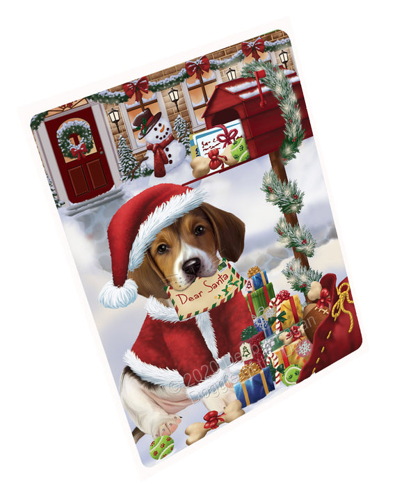 Christmas Dear Santa Mailbox American English Foxhound Dog Cutting Board - For Kitchen - Scratch & Stain Resistant - Designed To Stay In Place - Easy To Clean By Hand - Perfect for Chopping Meats, Vegetables, CA82826