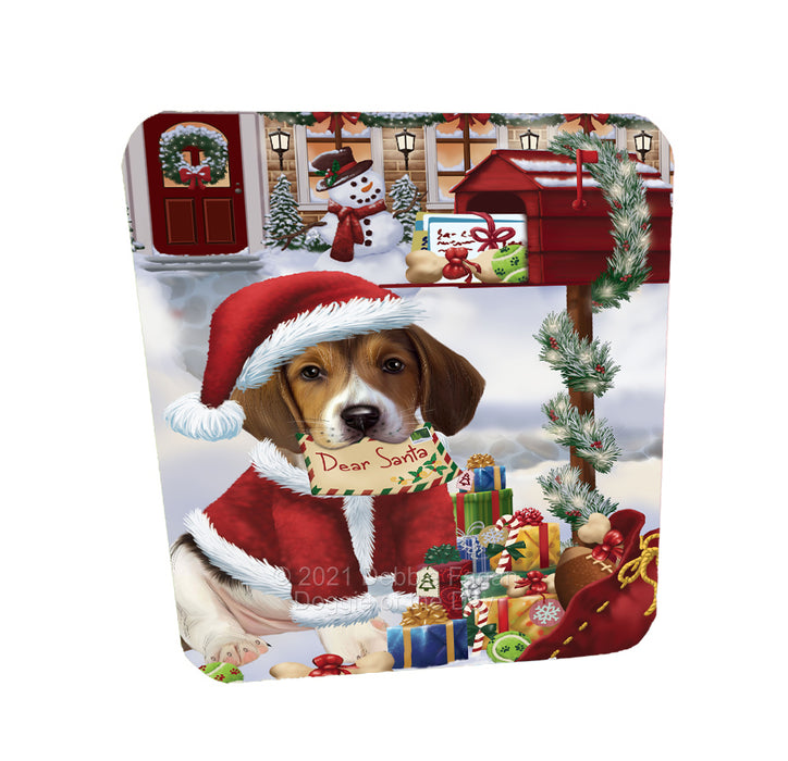 Christmas Dear Santa Mailbox American English Foxhound Dog Coasters Set of 4 CSTA58233