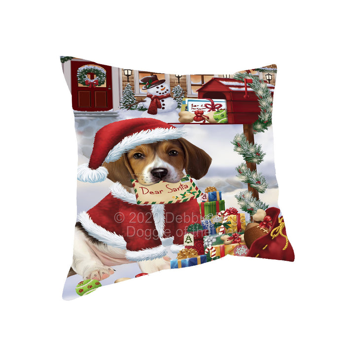 Christmas Dear Santa Mailbox American English Foxhound Dog Pillow with Top Quality High-Resolution Images - Ultra Soft Pet Pillows for Sleeping - Reversible & Comfort - Ideal Gift for Dog Lover - Cushion for Sofa Couch Bed - 100% Polyester, PILA92134