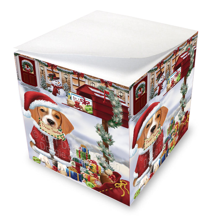Christmas Dear Santa Mailbox American English Foxhound Dog Note Cube NOC-DOTD-A57275