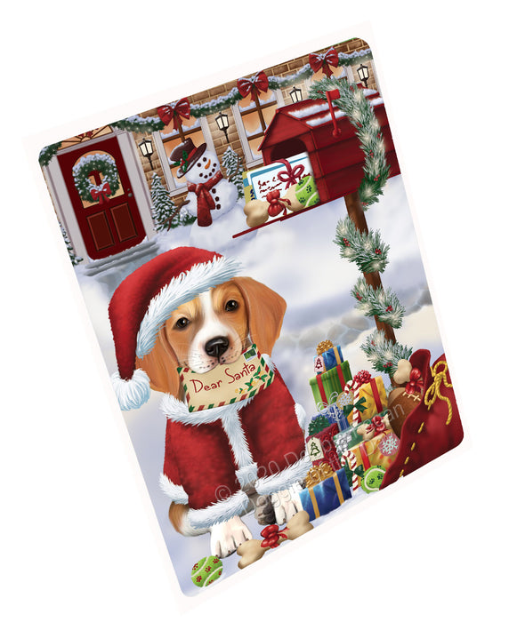 Christmas Dear Santa Mailbox American English Foxhound Dog Cutting Board - For Kitchen - Scratch & Stain Resistant - Designed To Stay In Place - Easy To Clean By Hand - Perfect for Chopping Meats, Vegetables, CA82828