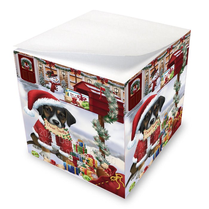 Christmas Dear Santa Mailbox American English Foxhound Dog Note Cube NOC-DOTD-A57276