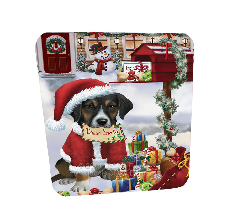 Christmas Dear Santa Mailbox American English Foxhound Dog Coasters Set of 4 CSTA58235